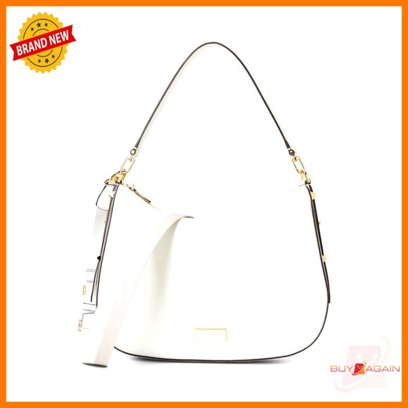Pebbled Leather Large Hobo Shoulder Bag with Zipper Closure